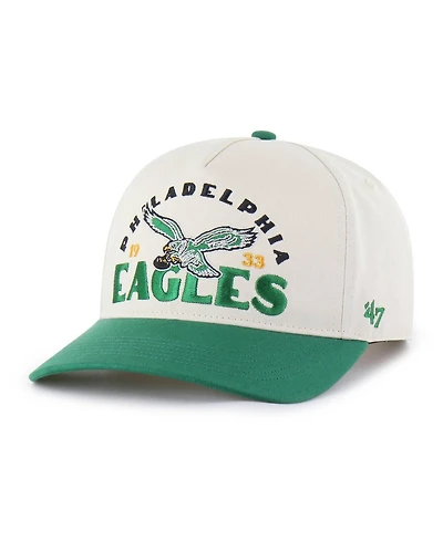 47 Brand Men's Natural Philadelphia Eagles Throwback Arcitext Hitch Adjustable Hat