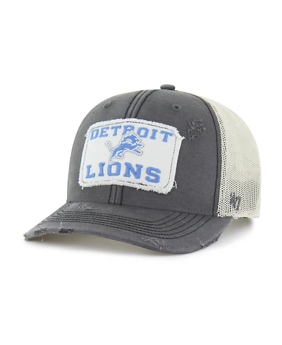 '47 Brand Men's Charcoal Detroit Lions Egremont Well-Worn Adjustable Trucker Hat