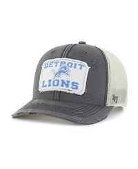 '47 Brand Men's Charcoal Detroit Lions Egremont Well-Worn Adjustable Trucker Hat