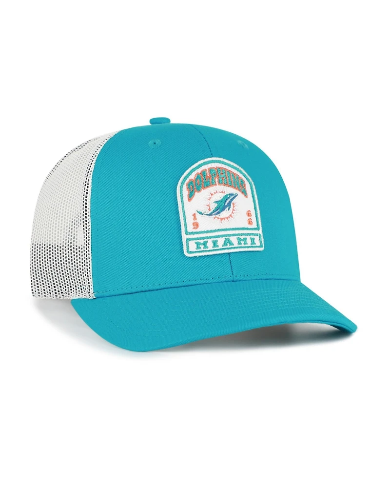 '47 Brand Men's Aqua Miami Dolphins Headstone Trucker Adjustable Hat