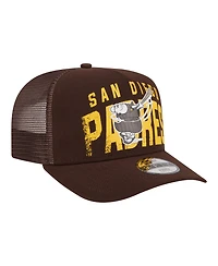 New Era Big Boys and Girls Brown San Diego Padres Logo Fade A-Frame 9FIFTY Snapback Hat