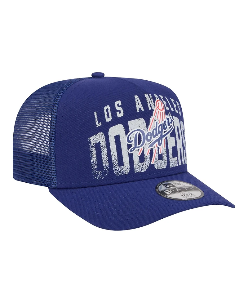New Era Big Boys and Girls Royal Los Angeles Dodgers Logo Fade A-Frame 9FIFTY Snapback Hat