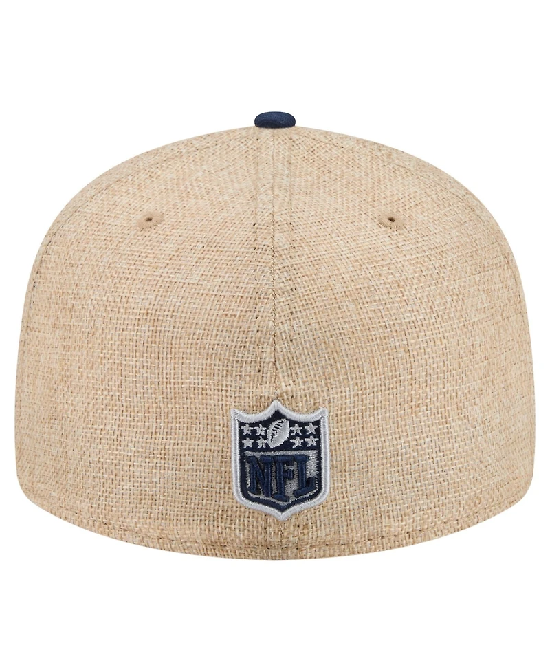New Era Men's Natural/Navy Dallas Cowboys Pre-Curved Twine 59FIFTY Fitted Hat