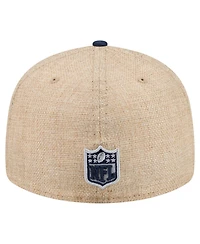 New Era Men's Natural/Navy Dallas Cowboys Pre-Curved Twine 59FIFTY Fitted Hat