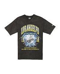 New Era Men's Black Los Angeles Dodgers Lightning Round Mineral Wash T-Shirt