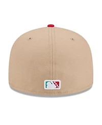 New Era Men's Light Beige/Light Blue Pensacola Wahoo's 2026 Copa De La Diversion 59FIFTY Fitted Hat