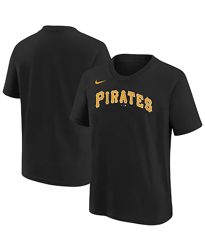 Nike Big Boys and Girls Black Pittsburgh Pirates Wordmark T-Shirt