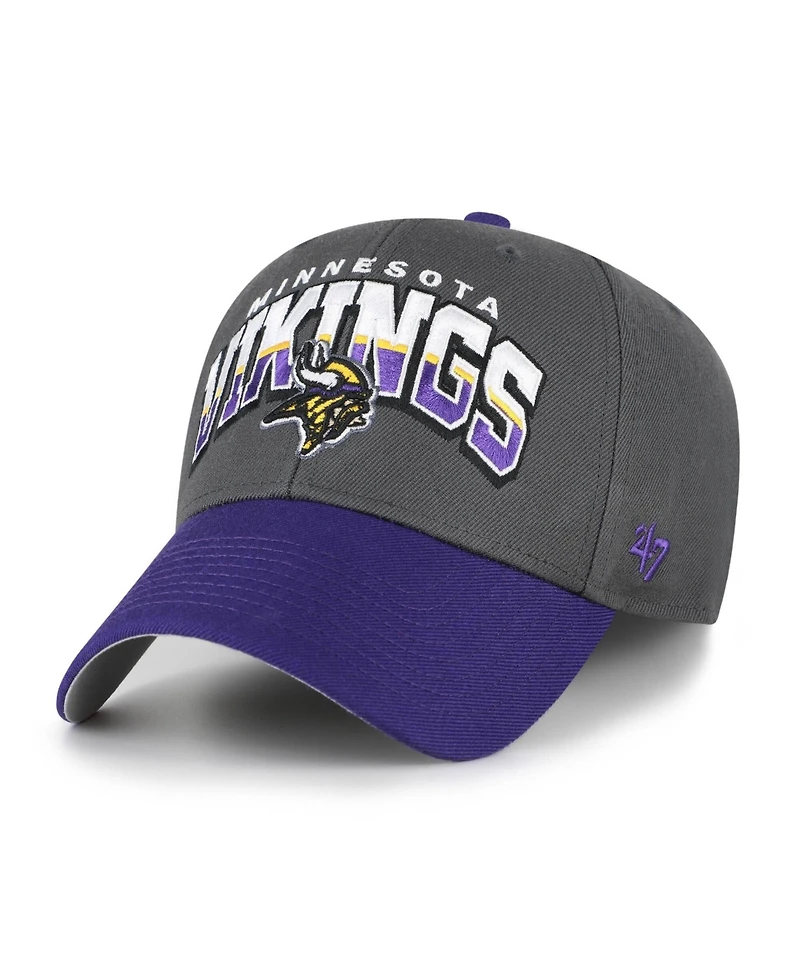 '47 Brand Men's Charcoal Minnesota Vikings Split Block Mvp Adjustable Hat