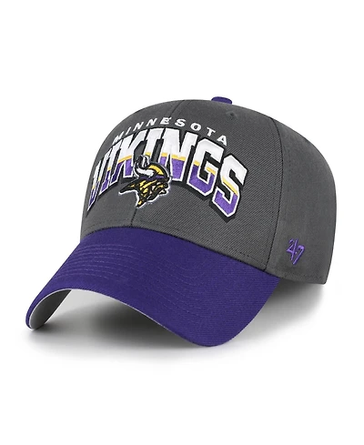 '47 Brand Men's Charcoal Minnesota Vikings Split Block Mvp Adjustable Hat