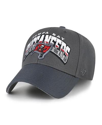 '47 Brand Men's Charcoal Tampa Bay Buccaneers Split Block Mvp Adjustable Hat