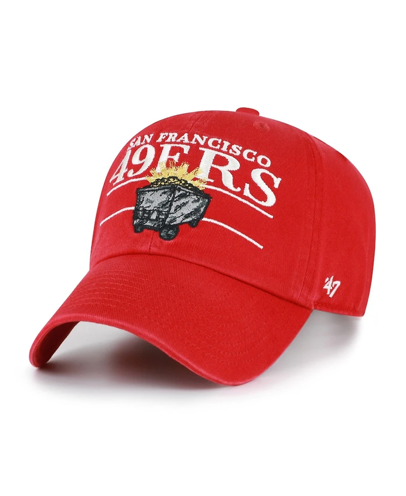 '47 Brand Men's Scarlet San Francisco 49ers Throwback Graphic Clean Up Adjustable Hat