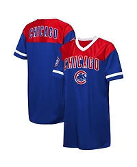 Outerstuff Big Girls Royal Chicago Cubs League Cheer V-Neck T-Shirt Dress
