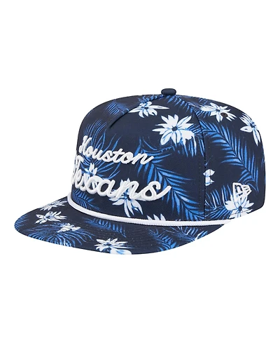 New Era Men's Navy Houston Texans Palm Print A-Frame 9FIFTY Snapback Hat