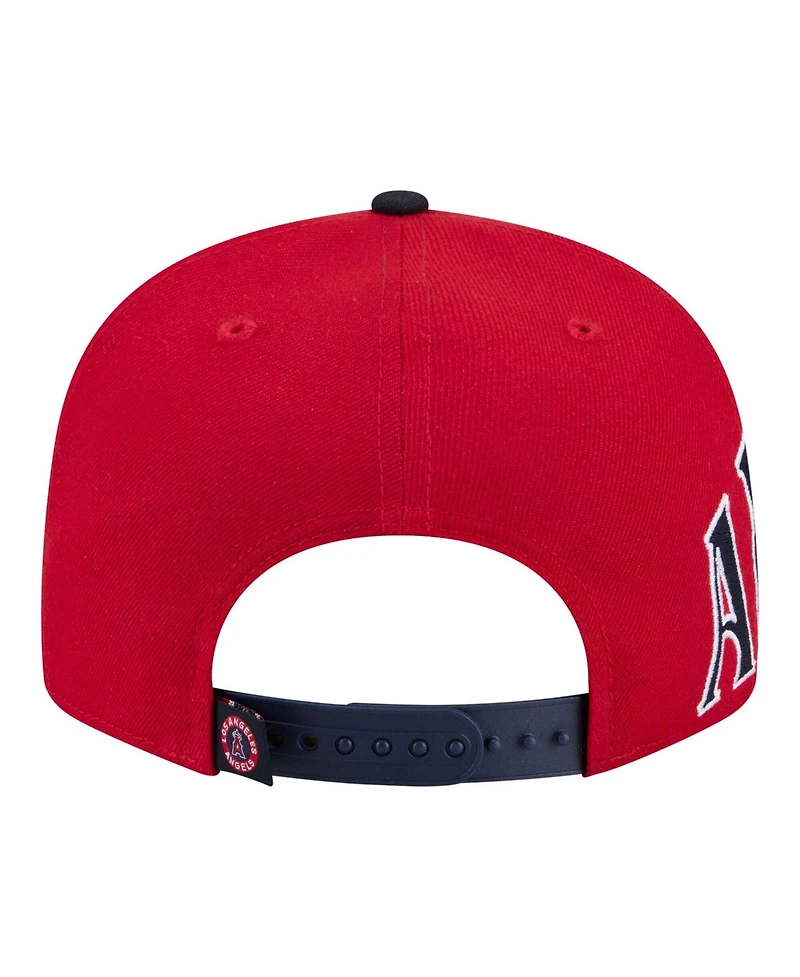 New Era Men's Red/Navy Los Angeles Angels Stretched Two-Tone 9FIFTY Adjustable Hat