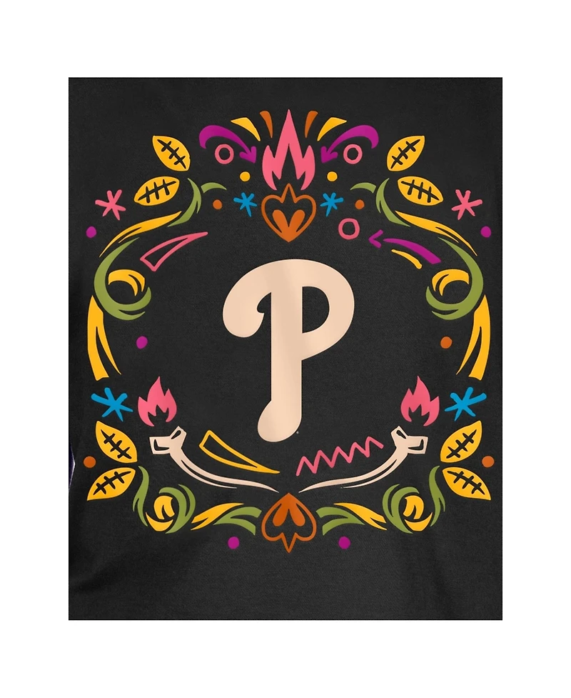 New Era Big Boys and Girls Black Philadelphia Phillies Dia de los Muertos T-Shirt