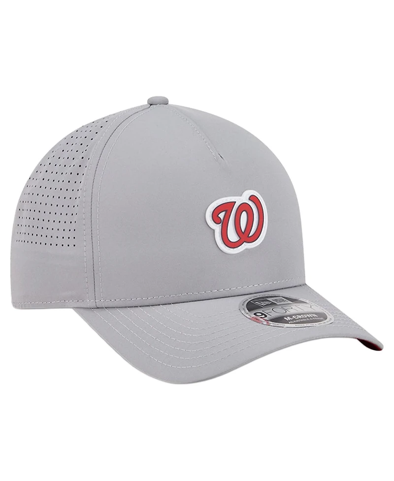 New Era Men's Gray Washington Nationals Micro Logo 9FORTY M-Crown A-Frame Adjustable Hat