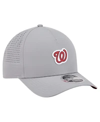 New Era Men's Gray Washington Nationals Micro Logo 9FORTY M-Crown A-Frame Adjustable Hat