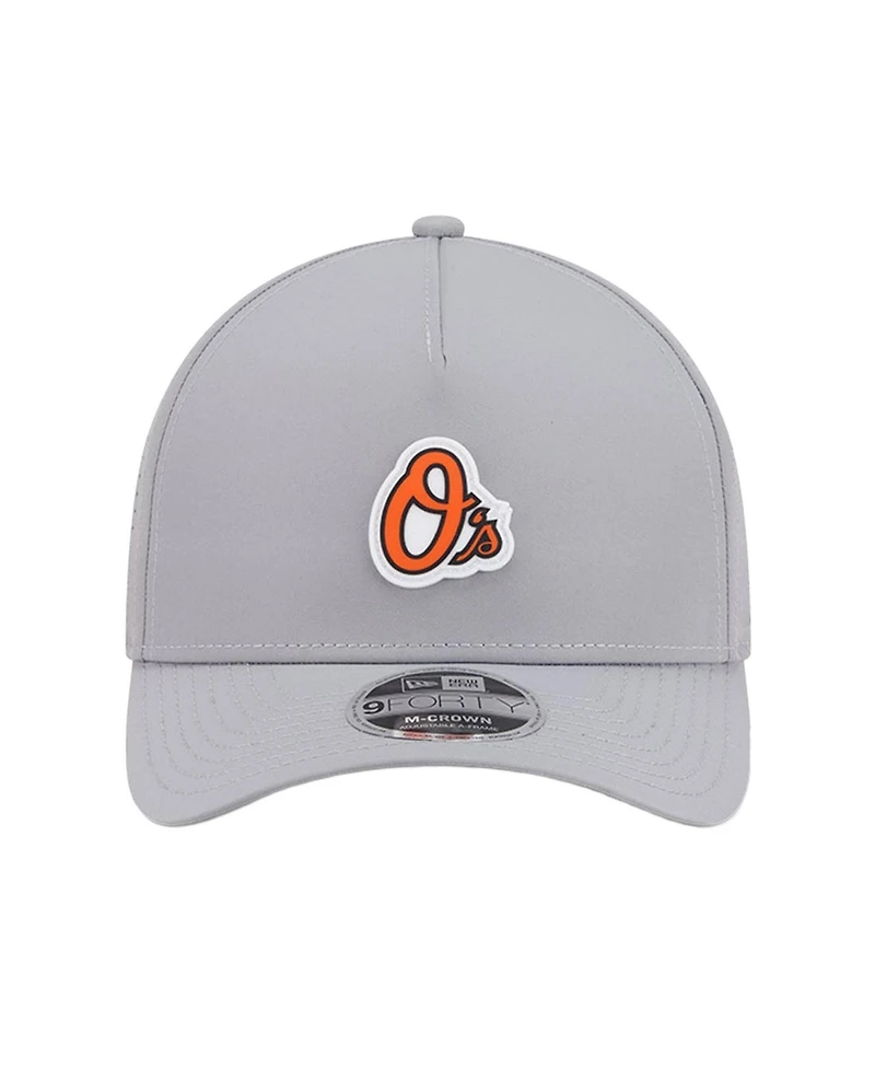 New Era Men's Gray Baltimore Orioles Micro Logo 9FORTY M-Crown A-Frame Adjustable Hat