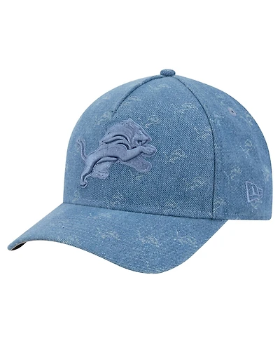 New Era Women's Denim Detroit Lions A-Frame 9FORTY Adjustable Hat