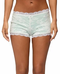 Edikted Women's Amanu Sequin Lace Low-Rise Shorts, 2" Inseam