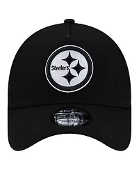 New Era Men's Black Pittsburgh Steelers City Script 9FORTY A-Frame Adjustable Hat