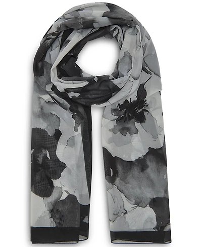 Calvin Klein Women's Tonal Floral Chiffon Scarf