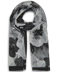 Calvin Klein Women's Tonal Floral Chiffon Scarf