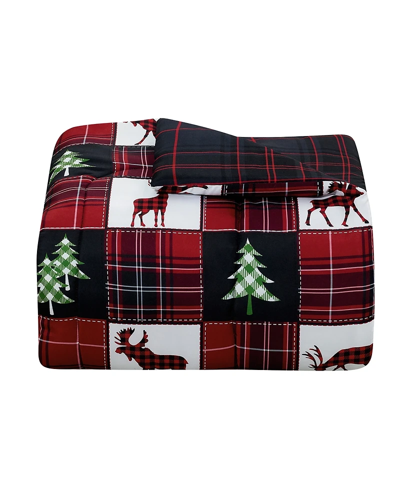 Macy's Deer Check Reversible Microfiber 3-piece Comforter Set