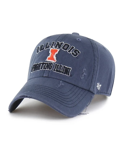47 Brand Men's and Women's Navy Illinois Fighting Illini Well-Worn Seymore Clean Up Adjustable Hat