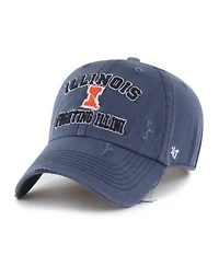 47 Brand Men's and Women's Navy Illinois Fighting Illini Well-Worn Seymore Clean Up Adjustable Hat