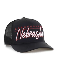 47 Brand Men's and Women's Black Nebraska Huskers brr° Condor Mesh Hitch Adjustable Hat