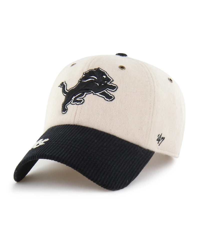 47 Brand Women's Natural/Black Detroit Lions Rope Script Clean Up Adjustable Hat