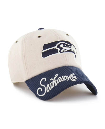 47 Brand Women's Natural/College Navy Seattle Seahawks Rope Script Clean Up Adjustable Hat