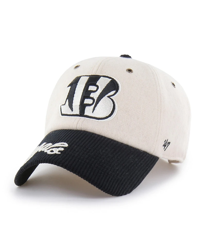 47 Brand Women's Natural/Black Cincinnati Bengals Rope Script Clean Up Adjustable Hat