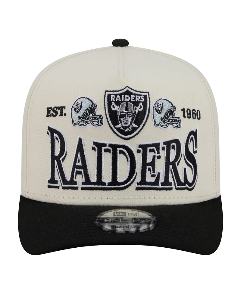 New Era Men's Cream/Black Las Vegas Raiders A-Frame 9FIFTY Snapback Hat
