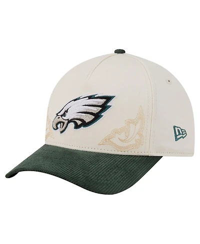 New Era Men's Cream/Midnight Green Philadelphia Eagles Western 9FORTY A-Frame Adjustable Hat