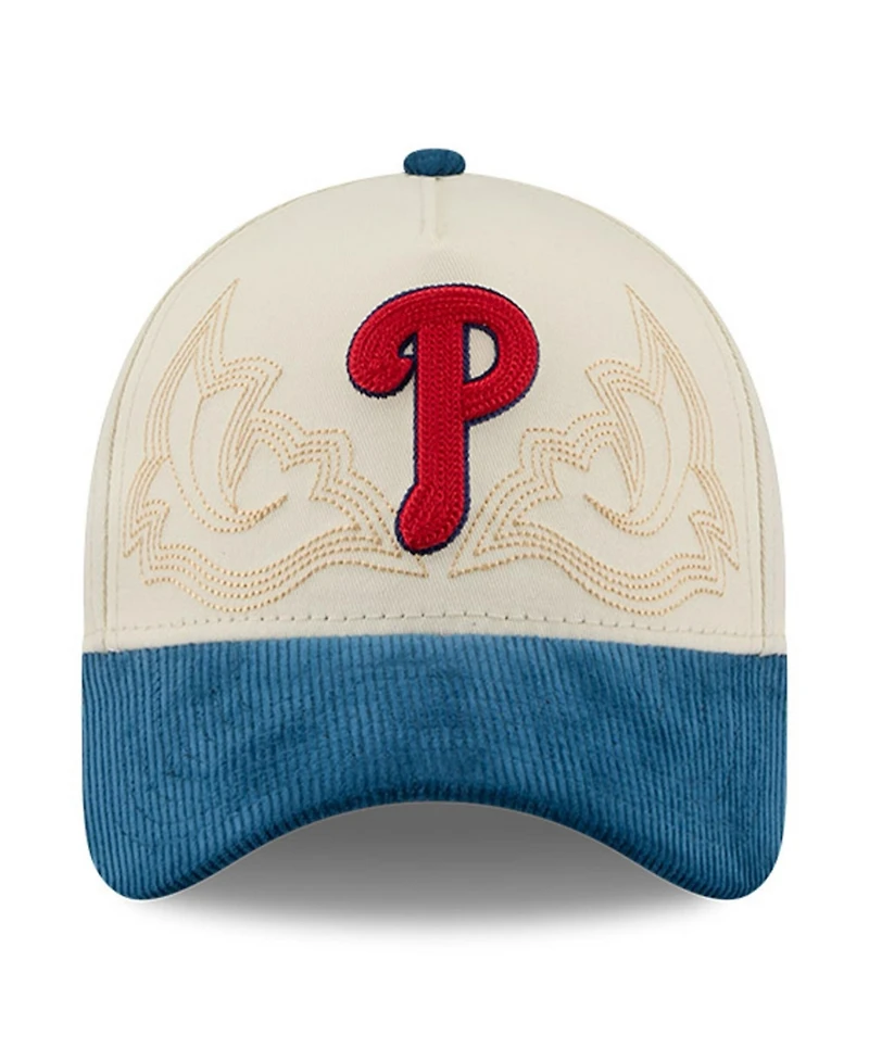 New Era Men's Stone Philadelphia Phillies Western Stitch 9FORTY A-Frame Adjustable Hat