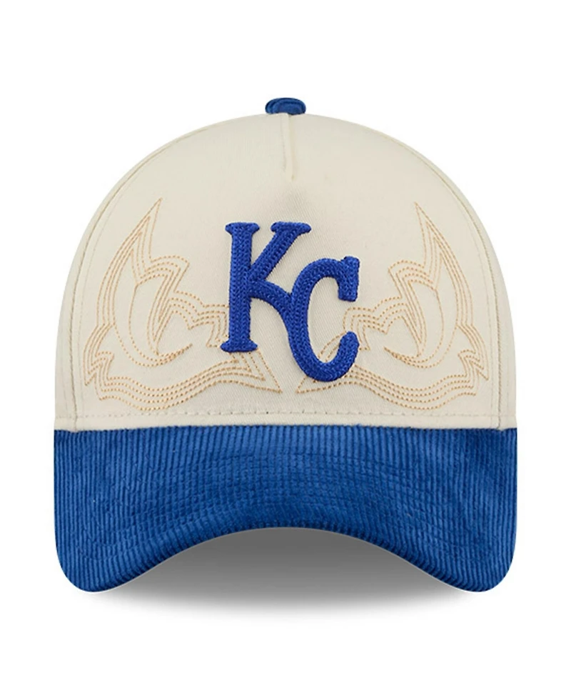 New Era Men's Stone Kansas City Royals Western Stitch 9FORTY A-Frame Adjustable Hat