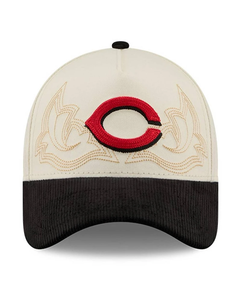 New Era Men's Stone Cincinnati Reds Western Stitch 9FORTY A-Frame Adjustable Hat