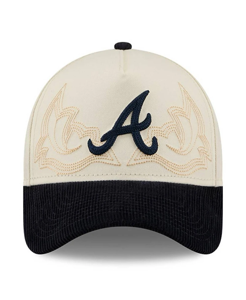 New Era Men's Stone Atlanta Braves Western Stitch 9FORTY A-Frame Adjustable Hat