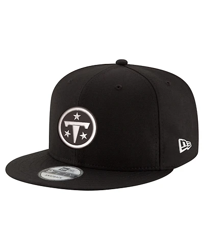 New Era Men's Black Tennessee Titans Black White 9FIFTY Snapback Hat