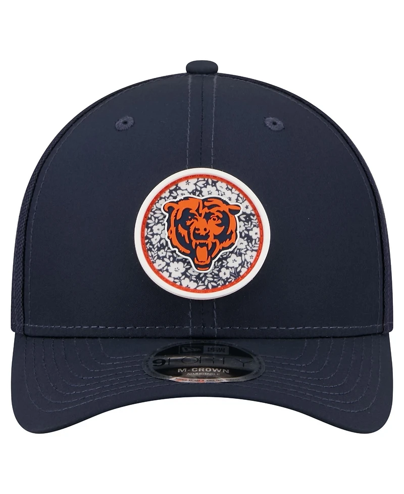 New Era Men's Navy Chicago Bears Floral 9FORTY M-Crown Trucker Adjustable Hat