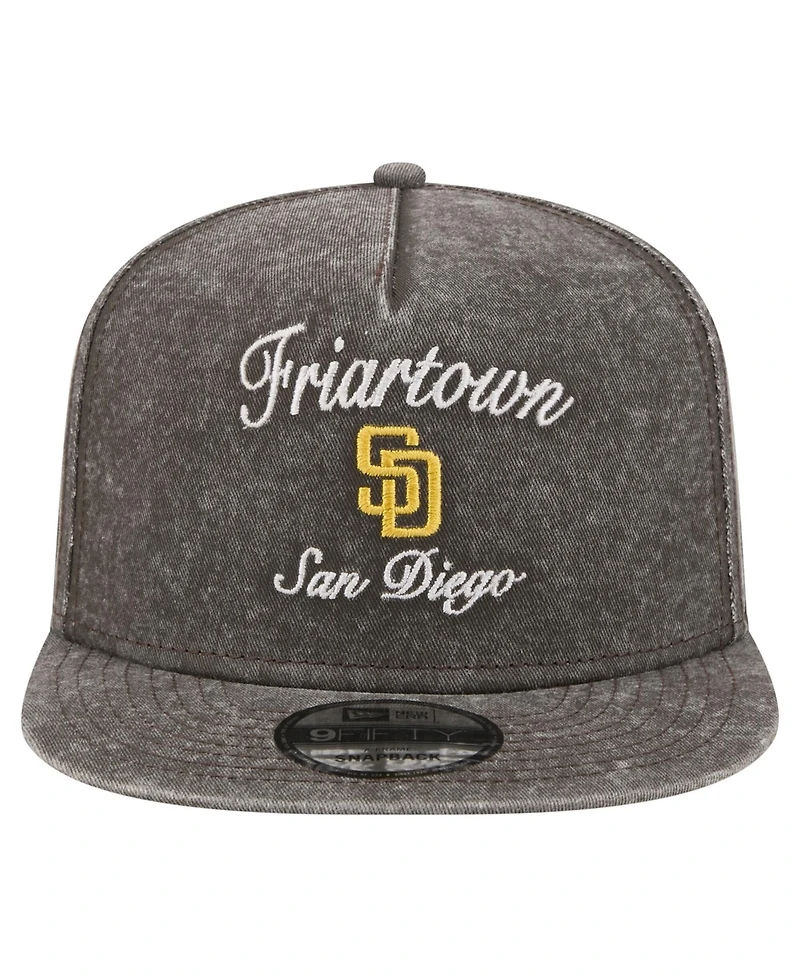 New Era Men's Black San Diego Padres City Slogan A-Frame 9FIFTY Snapback Hat