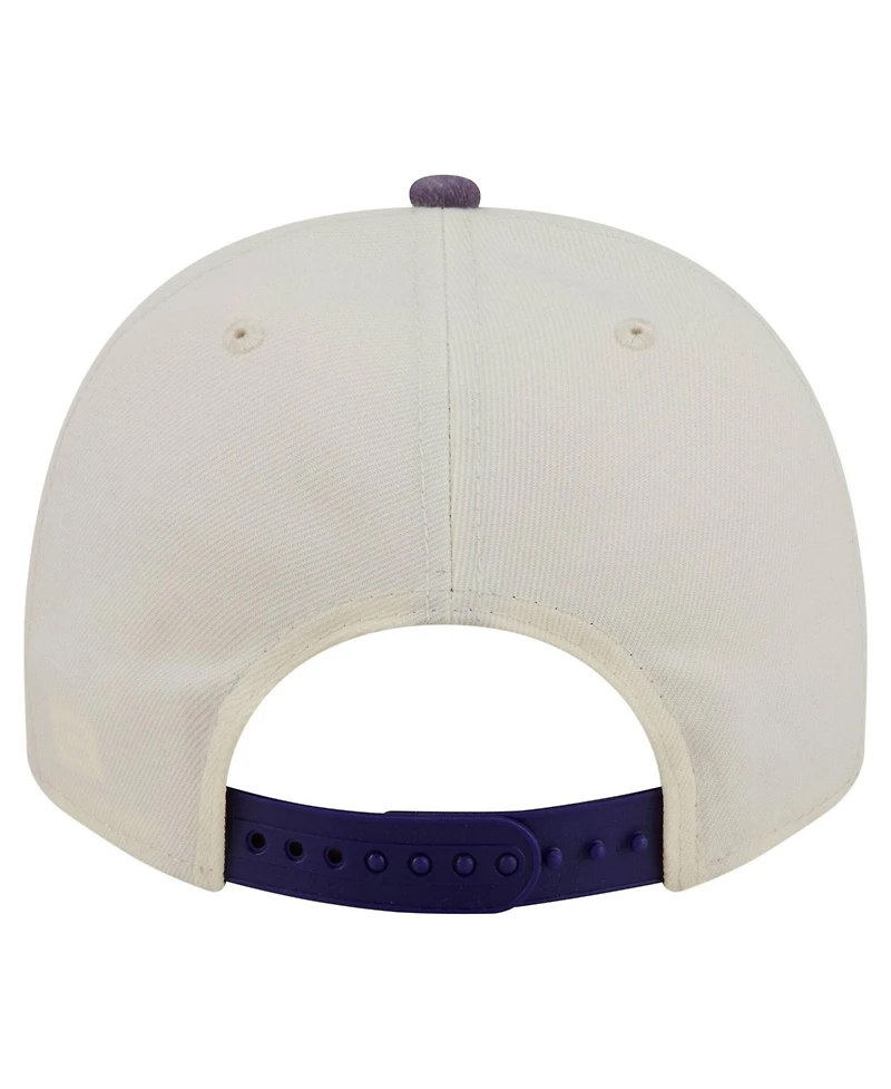 New Era Men's Cream/Purple Minnesota Vikings Washed A-Frame 9FIFTY Snapback Hat