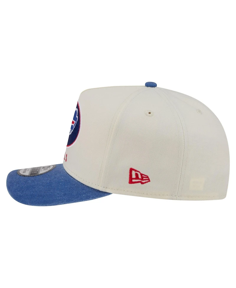 New Era Men's Cream/Royal Buffalo Bills Washed A-Frame 9FIFTY Snapback Hat