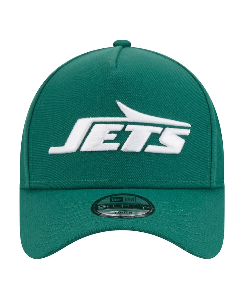 New Era Big Boys and Girls Green New York Jets 9FORTY A-Frame Adjustable Hat
