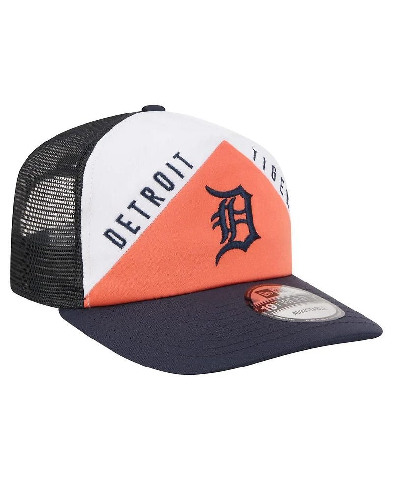 New Era Men's White/Navy Detroit Tigers Retro Cut 19TWENTY Adjustable Trucker Hat