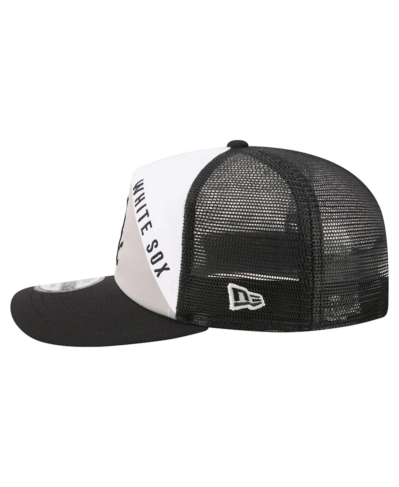 New Era Men's White/Black Chicago White Sox Retro Cut 19TWENTY Adjustable Trucker Hat