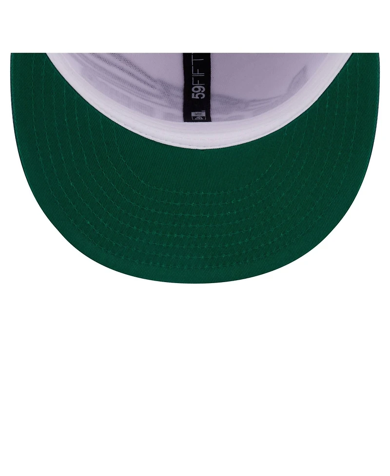 New Era Men's White/Midnight Green Philadelphia Eagles Retro Swoop 59FIFTY Fitted Hat