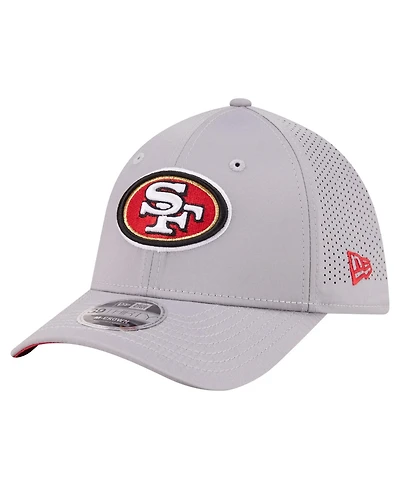 New Era Men's Gray San Francisco 49ers Perforated 39THIRTY M-Crown Flex Hat